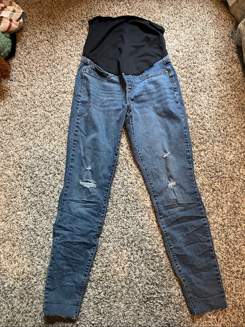 Levi's Dark Blue Skinny Maternity Jeans with Black Overband
